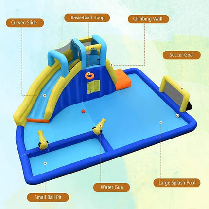 6-in-1 Inflatable Water Slides with Blower for Kids - Inflatable Water Slides