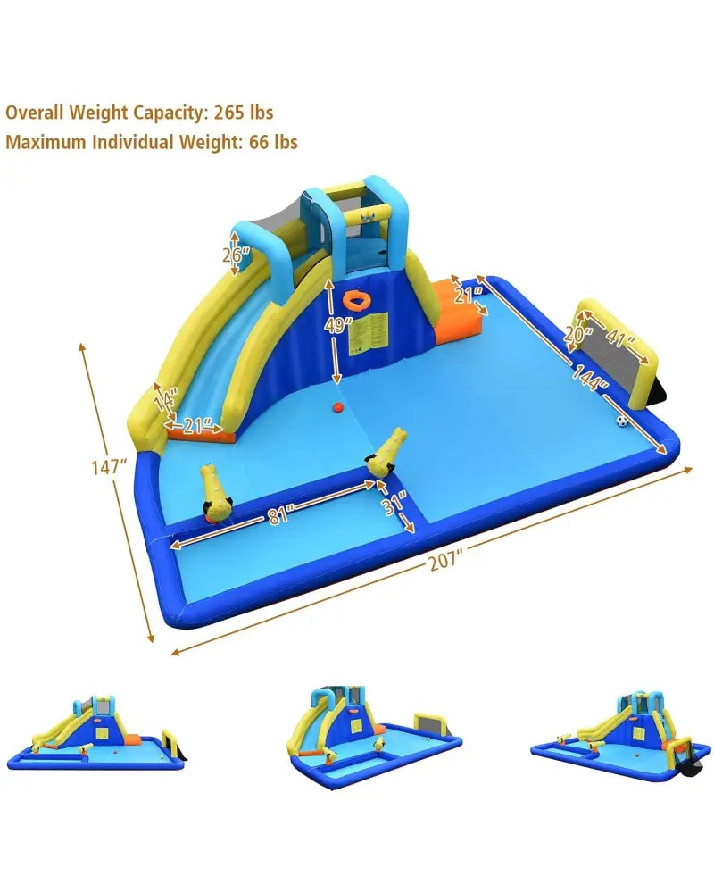 6-in-1 Inflatable Water Slides with Blower for Kids - Inflatable Water Slides