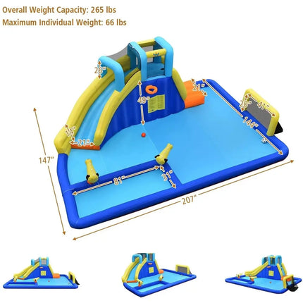6-in-1 Inflatable Water Slides with Blower for Kids - Inflatable Water Slides