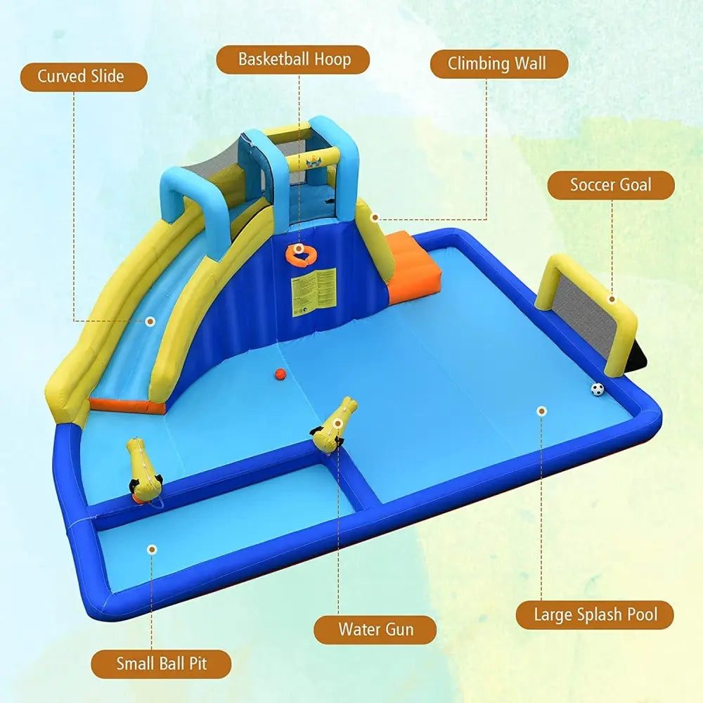 6-in-1 Inflatable Water Slides with Blower for Kids - Inflatable Water Slides