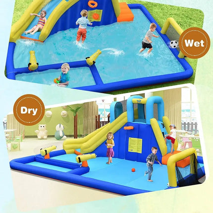 6-in-1 Inflatable Water Slides with Blower for Kids - Inflatable Water Slides