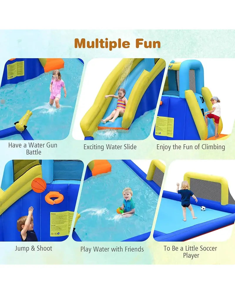 6-in-1 Inflatable Water Slides with Blower for Kids - Inflatable Water Slides