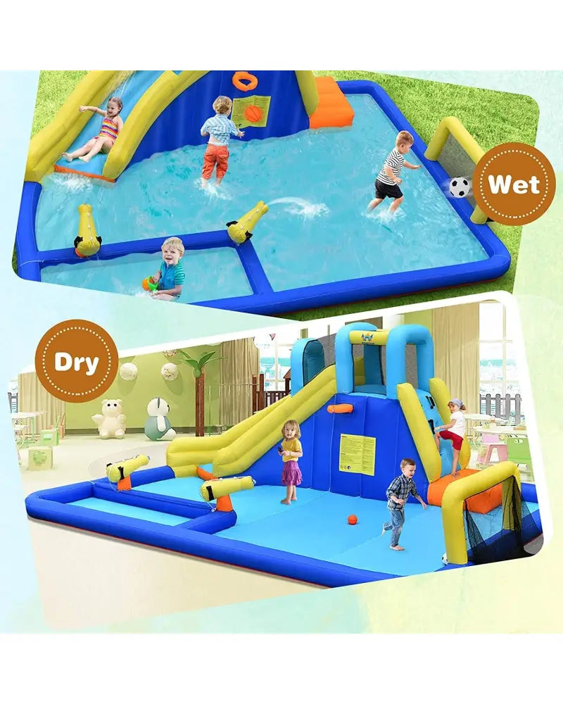 6-in-1 Inflatable Water Slides with Blower for Kids - Inflatable Water Slides