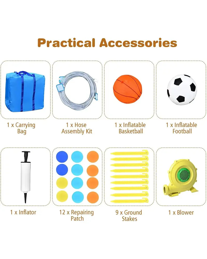 6-in-1 Inflatable Water Slides with Blower for Kids - Inflatable Water Slides