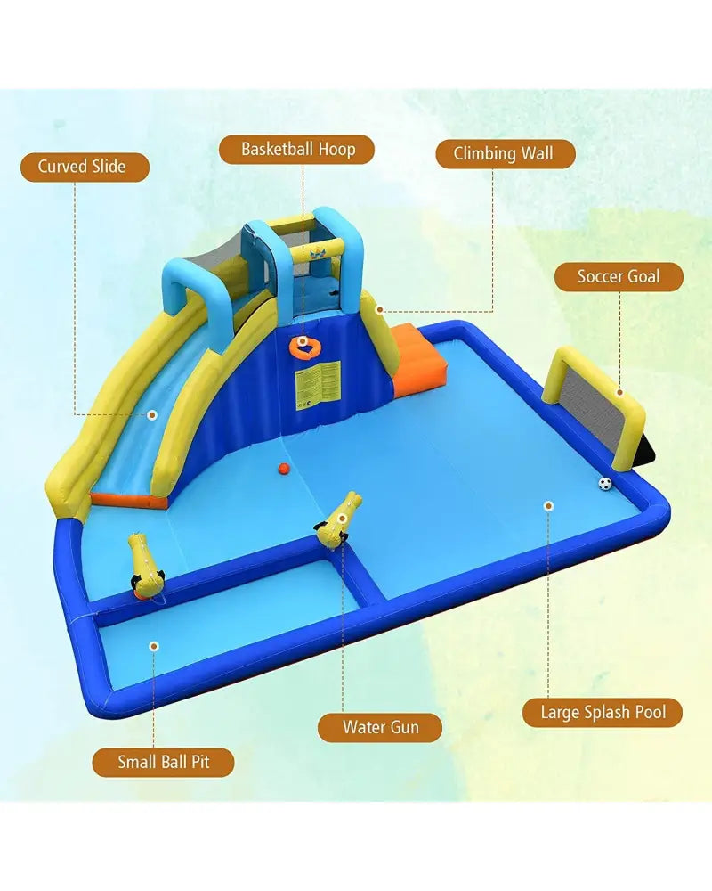 6-in-1 Inflatable Water Slides with Blower for Kids - Inflatable Water Slides
