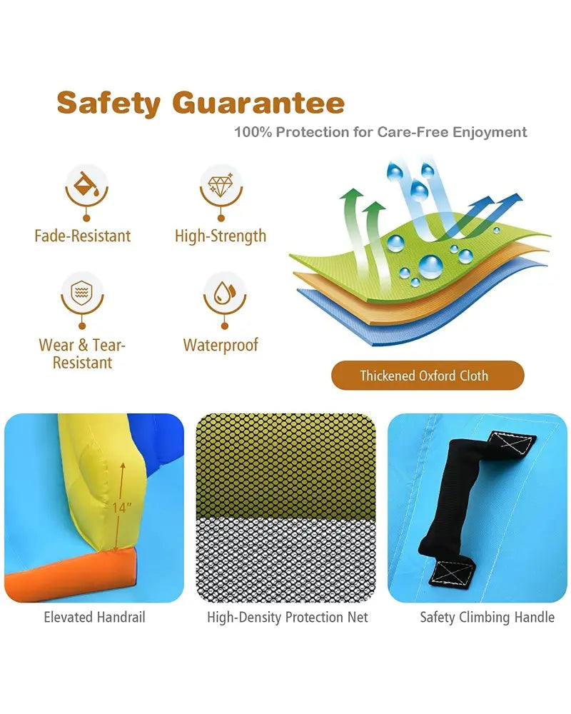 6-in-1 Inflatable Water Slides with Blower for Kids - Inflatable Water Slides
