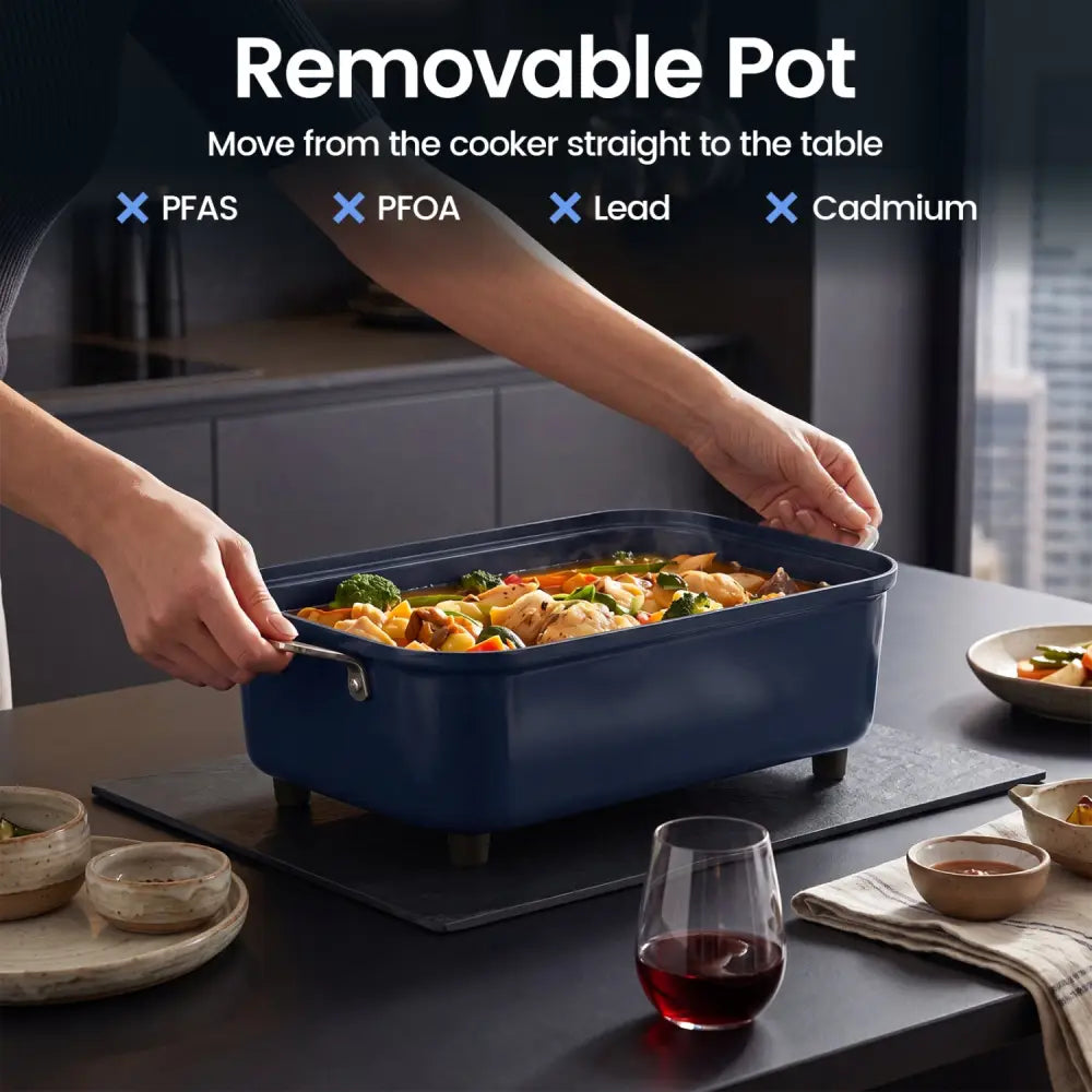 6-in-1 Programmable Slow Cooker with Keep Warm Functions and Adjustable Timer Control - Cookware & Bakeware