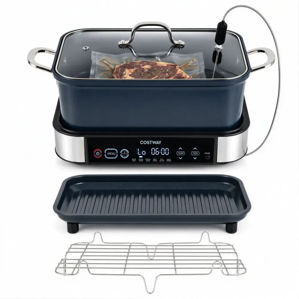 6-in-1 Programmable Slow Cooker with Keep Warm Functions and Adjustable Timer Control - Cookware & Bakeware