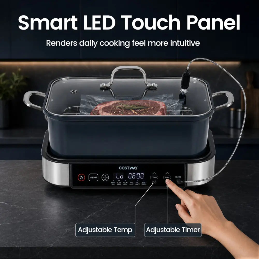 6-in-1 Programmable Slow Cooker with Keep Warm Functions and Adjustable Timer Control - Cookware & Bakeware