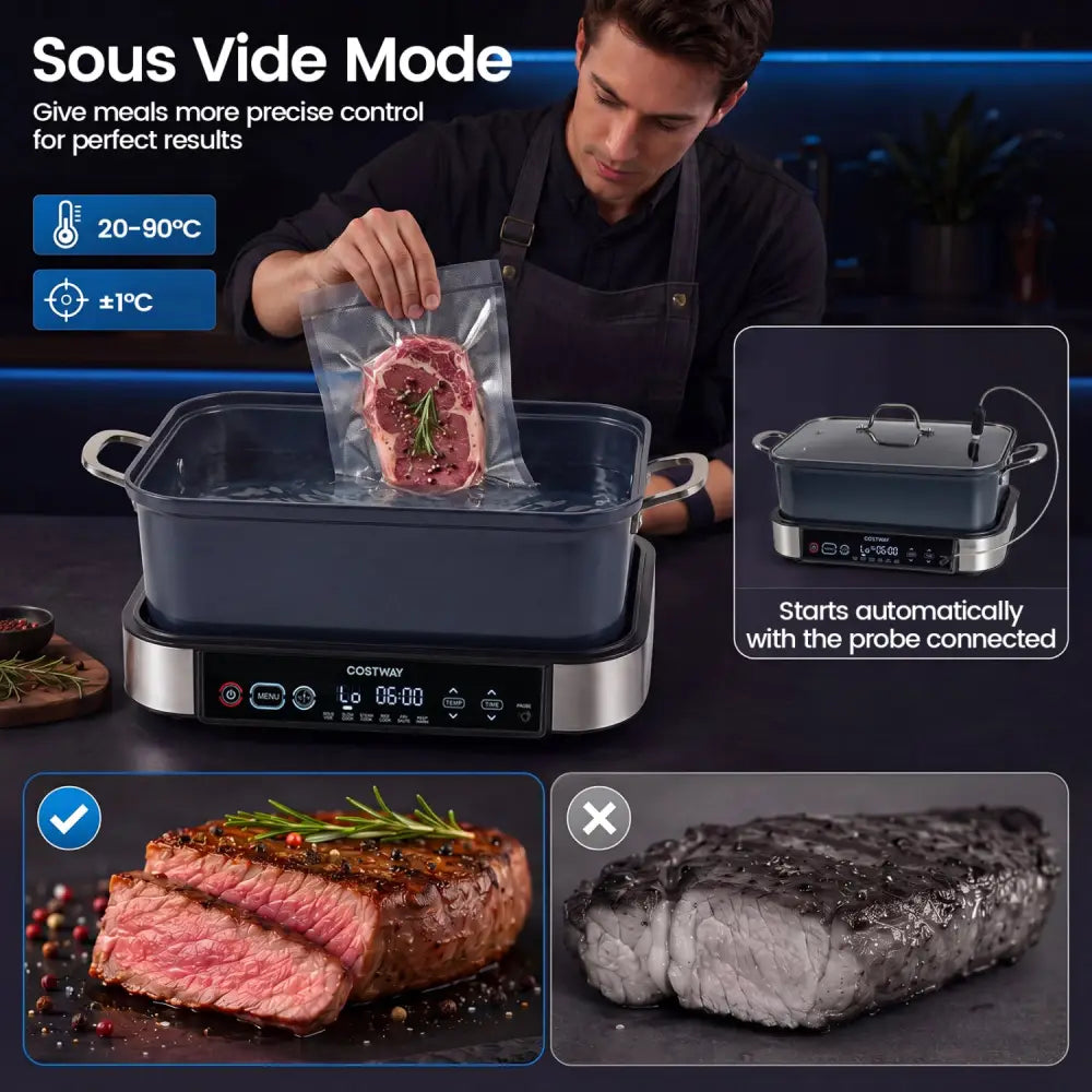 6-in-1 Programmable Slow Cooker with Keep Warm Functions and Adjustable Timer Control - Cookware & Bakeware