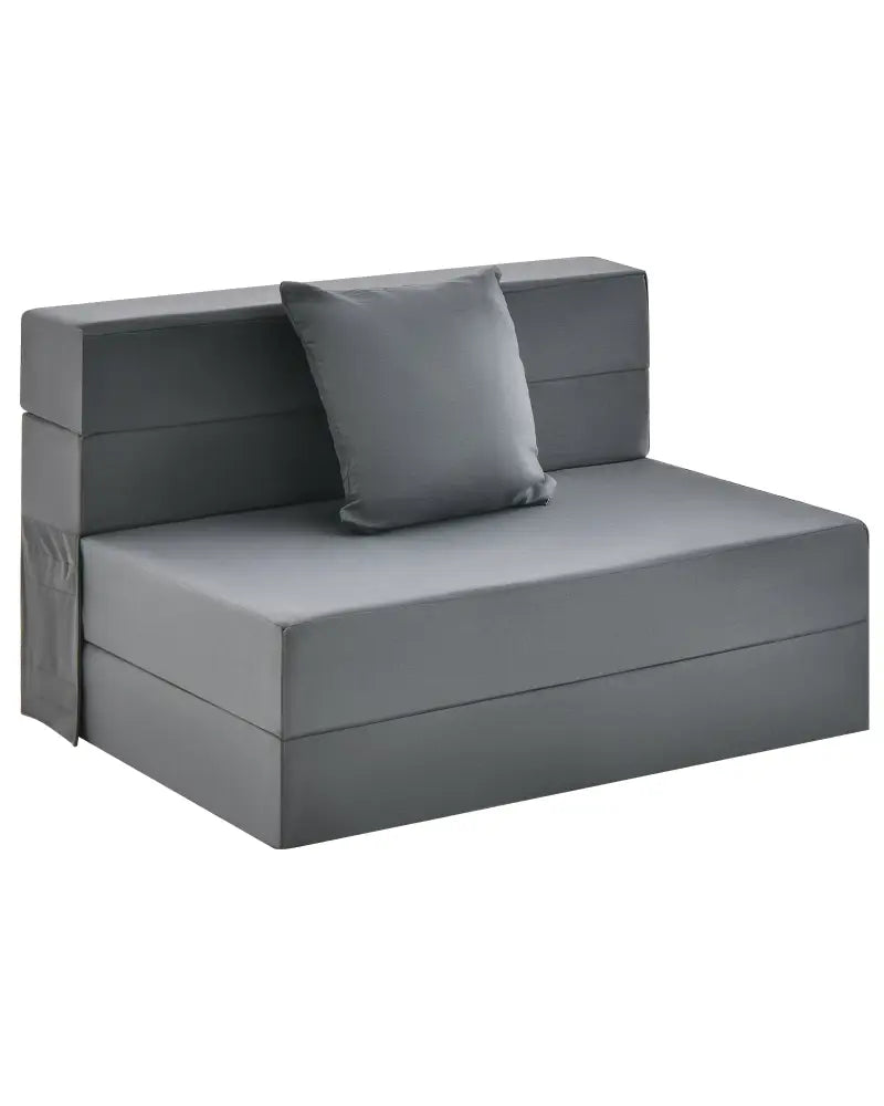 6 Inch Tri-fold Sofa Bed Folding Mattress with Pillow-Dark Gray - Dark Gray - Floor Chairs