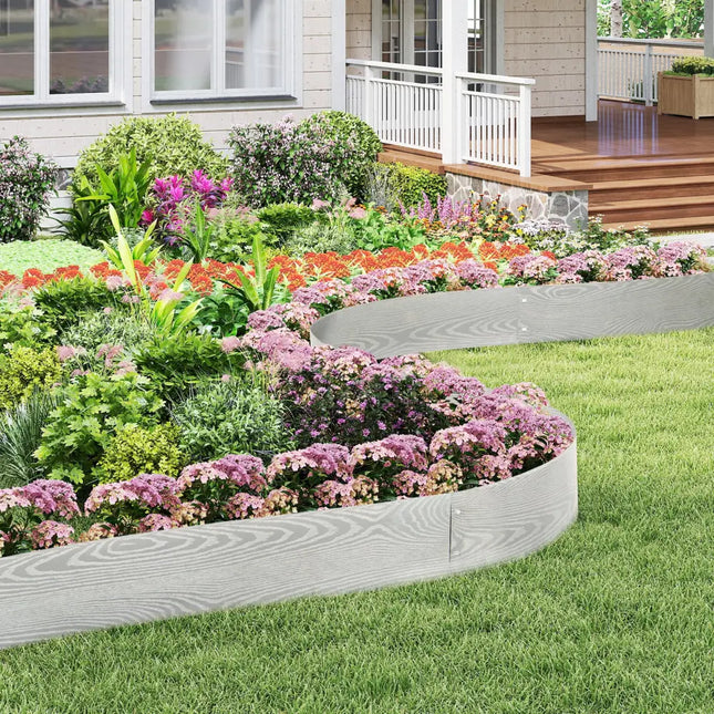 6-Pack 20 FT Galvanized Metal Landscape Edging for Lawn Yardï¼ˆPatentedï¼‰ - Silver - Raised Garden Beds