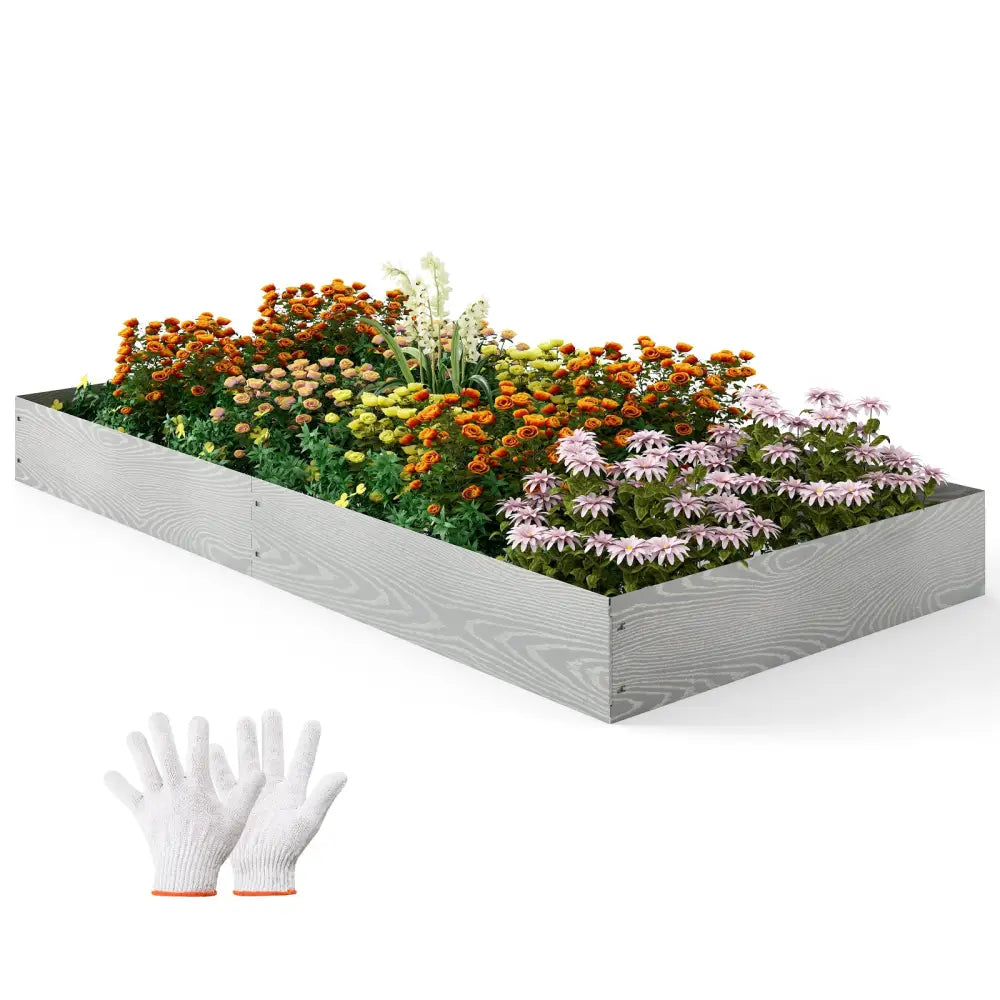 6-Pack 20 FT Galvanized Metal Landscape Edging for Lawn Yardï¼ˆPatentedï¼‰ - Silver - Raised Garden Beds