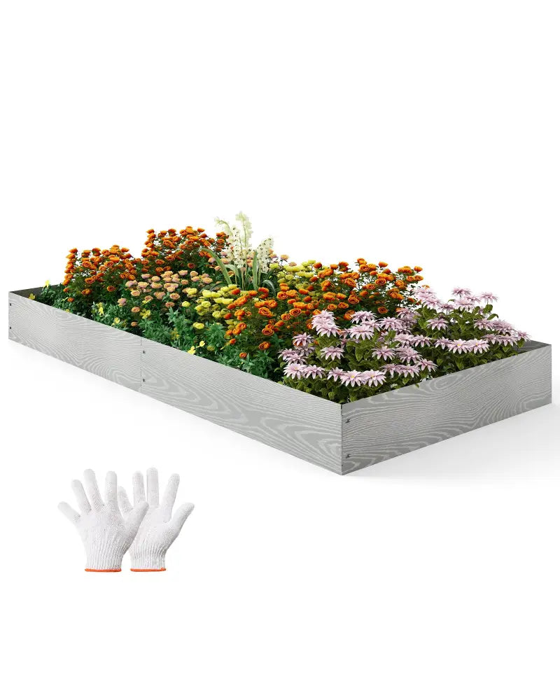 6-Pack 20 FT Galvanized Metal Landscape Edging for Lawn Yardï¼ˆPatentedï¼‰ - Silver - Raised Garden Beds