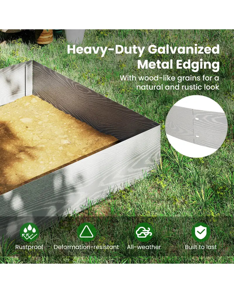 6-Pack 20 FT Galvanized Metal Landscape Edging for Lawn Yardï¼ˆPatentedï¼‰ - Silver - Raised Garden Beds
