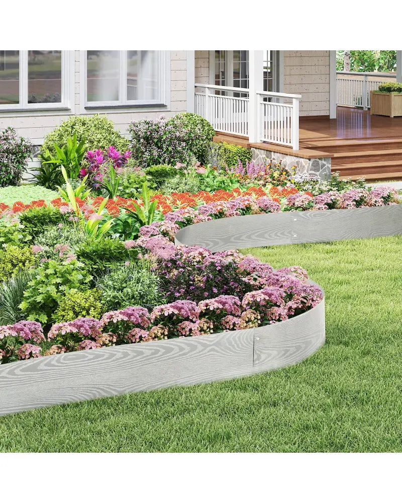 6-Pack 20 FT Galvanized Metal Landscape Edging for Lawn Yardï¼ˆPatentedï¼‰ - Silver - Raised Garden Beds