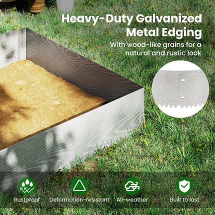 6-Pack 20 FT Galvanized Metal Landscape Edging for Lawnï¼ˆPatentedï¼‰ - Silver - Raised Garden Beds