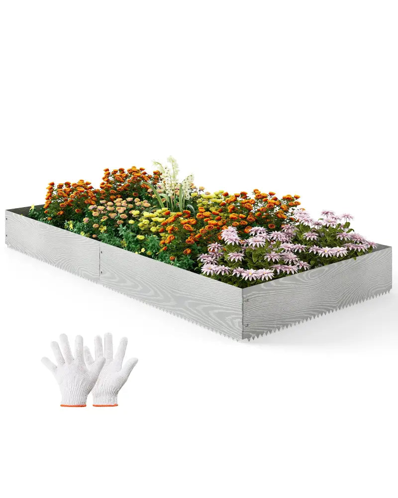 6-Pack 20 FT Galvanized Metal Landscape Edging for Lawnï¼ˆPatentedï¼‰ - Silver - Raised Garden Beds