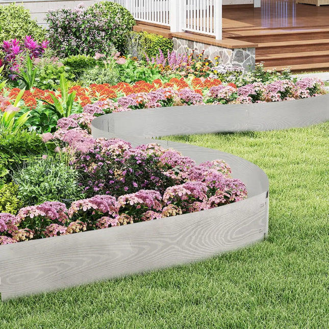 6-Pack 20 FT Galvanized Metal Landscape Edging for Lawnï¼ˆPatentedï¼‰ - Silver - Raised Garden Beds