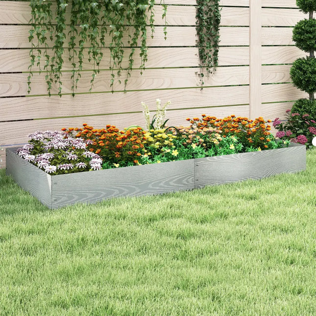 6-Pack 20 FT Galvanized Metal Landscape Edging for Lawnï¼ˆPatentedï¼‰ - Silver - Raised Garden Beds