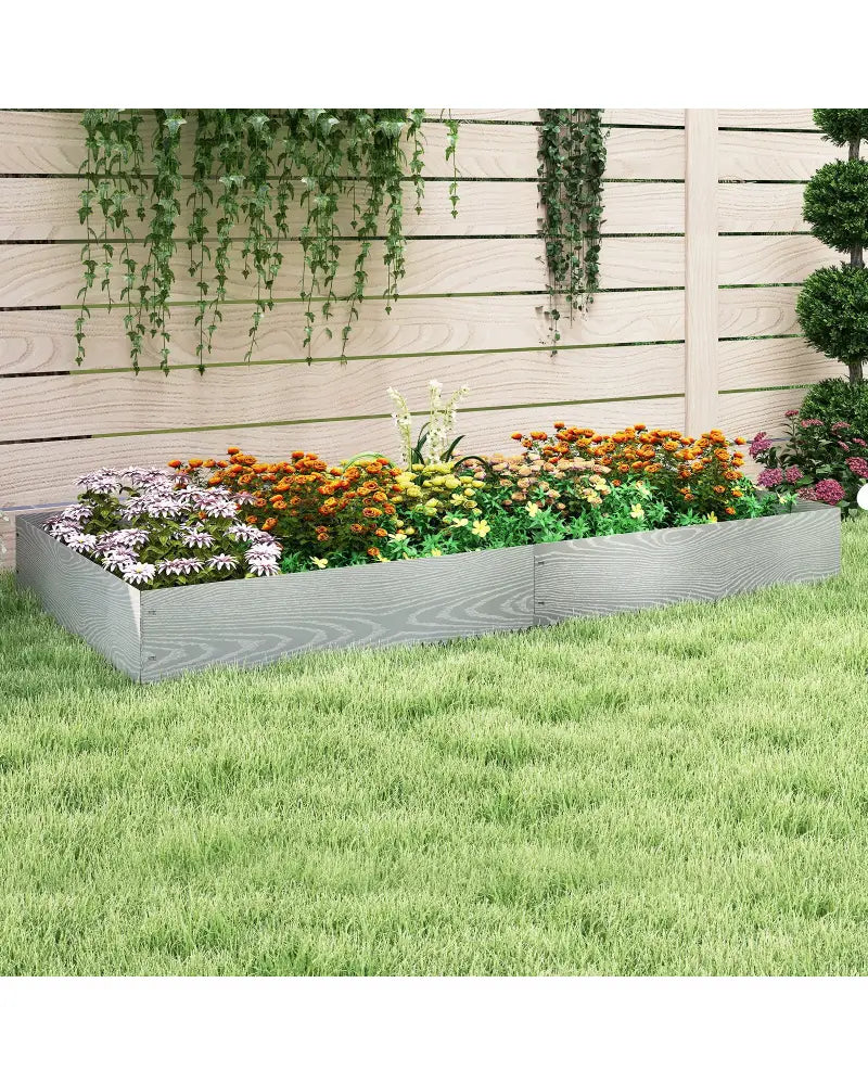 6-Pack 20 FT Galvanized Metal Landscape Edging for Lawnï¼ˆPatentedï¼‰ - Silver - Raised Garden Beds
