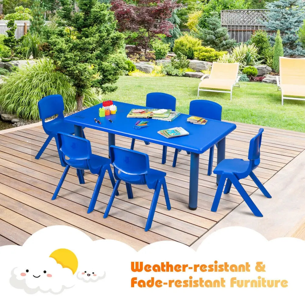 6-pack Kids Plastic Stackable Classroom Chairs-Blue - Blue - Kids Chairs & Seating