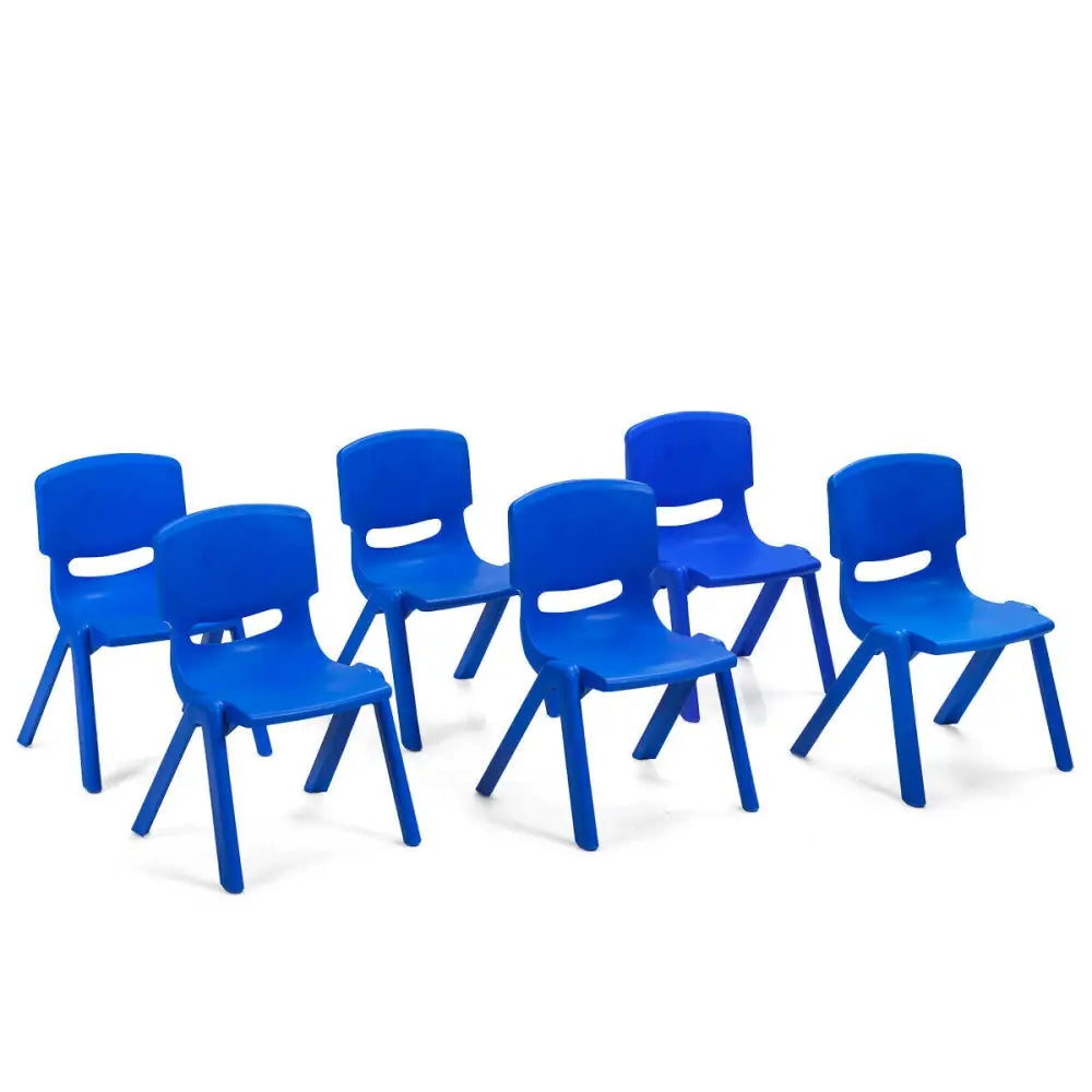 6-pack Kids Plastic Stackable Classroom Chairs-Blue - Blue - Kids Chairs & Seating