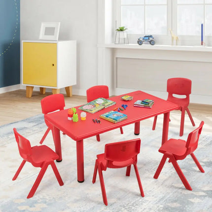 6-pack Kids Plastic Stackable Classroom Chairs-Red - Red - Kids Chairs & Seating