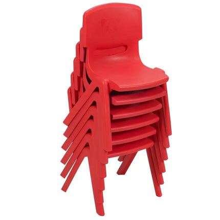 6-pack Kids Plastic Stackable Classroom Chairs-Red - Red - Kids Chairs & Seating