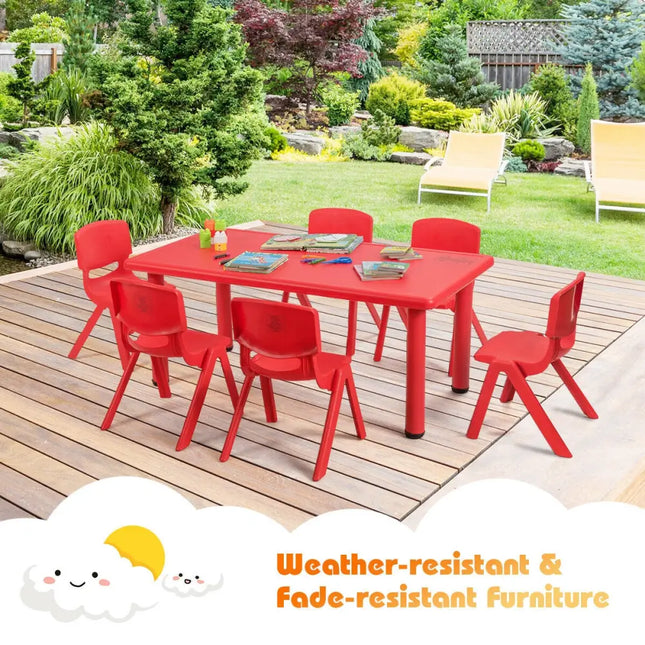 6-pack Kids Plastic Stackable Classroom Chairs-Red - Red - Kids Chairs & Seating