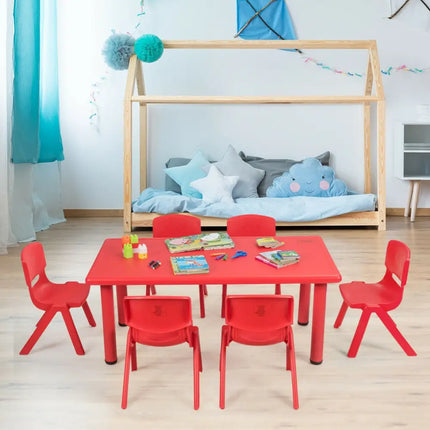 6-pack Kids Plastic Stackable Classroom Chairs-Red - Red - Kids Chairs & Seating