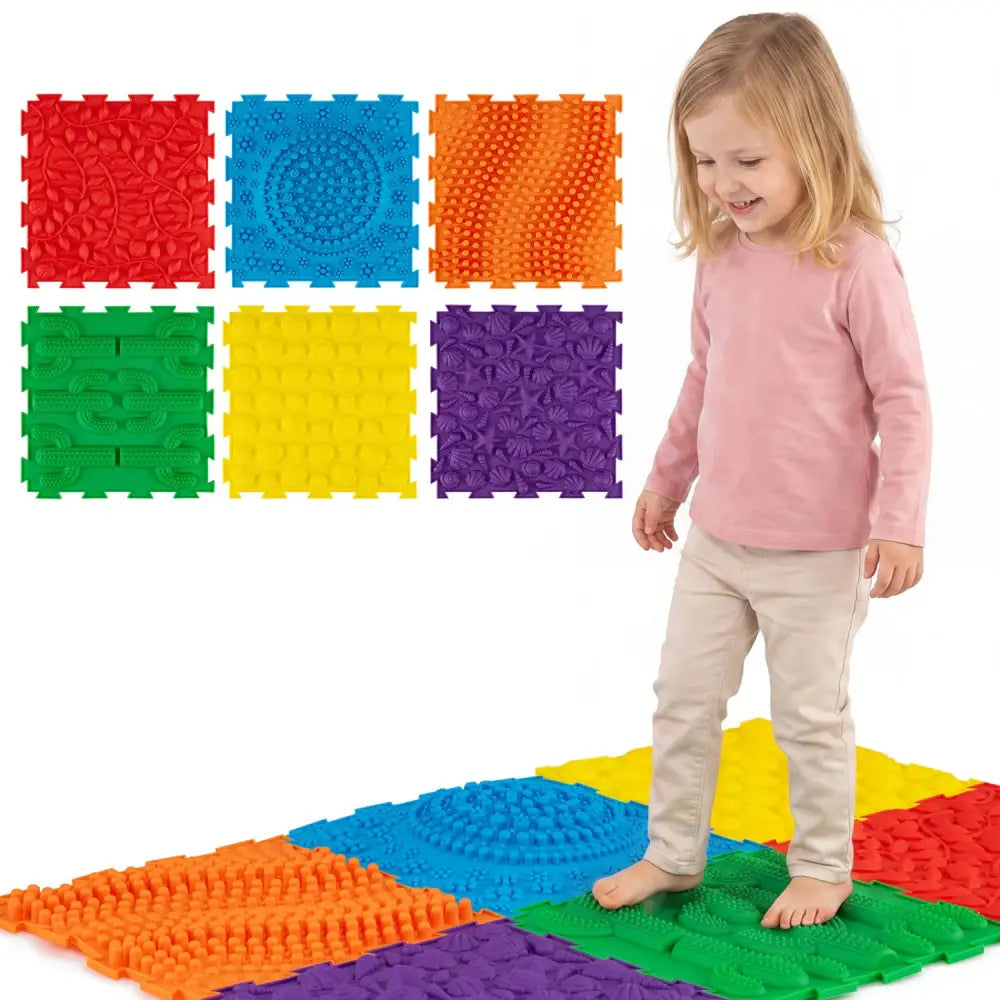 6 PCS Interlocking Sensory Mats with Rich Colors for Kids Adults-Multicolor - Multicolor - Baby Gyms & Playmats