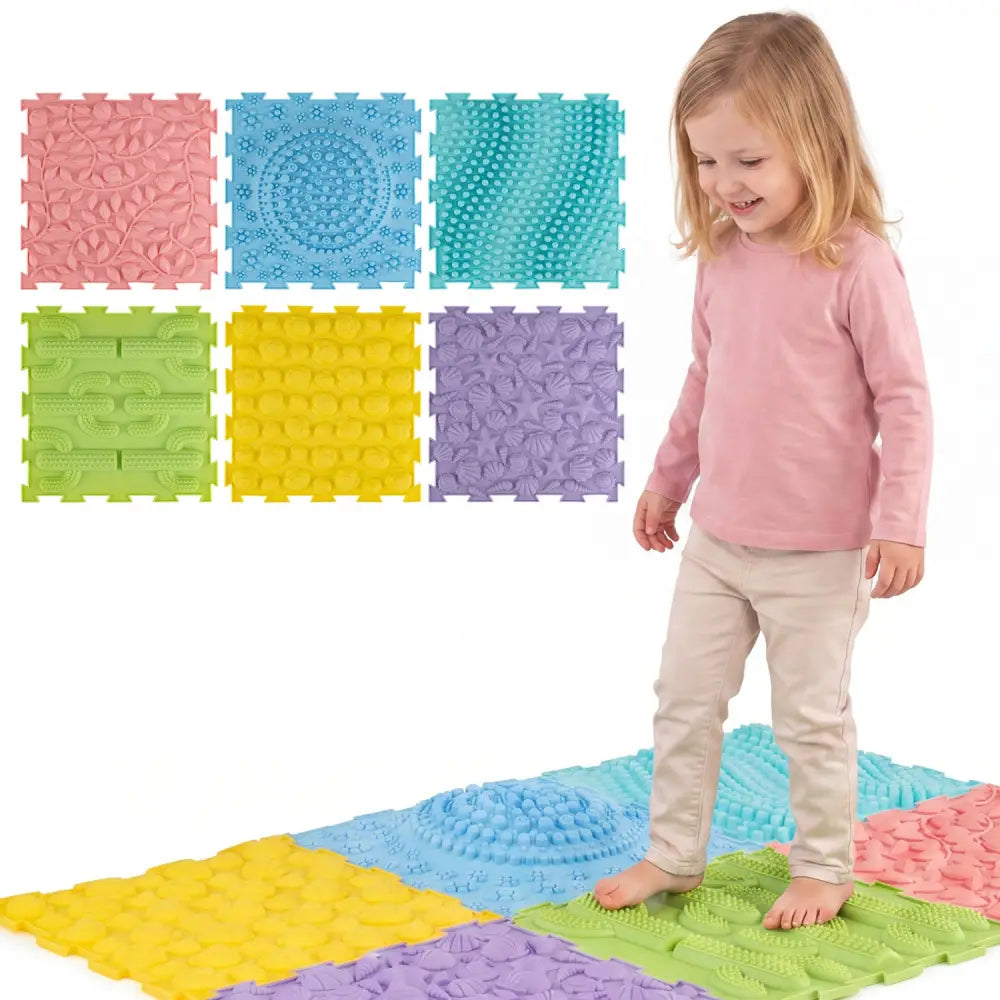 6 PCS Interlocking Sensory Mats with Rich Colors for Kids Adults-Color - Color - Baby Gyms & Playmats