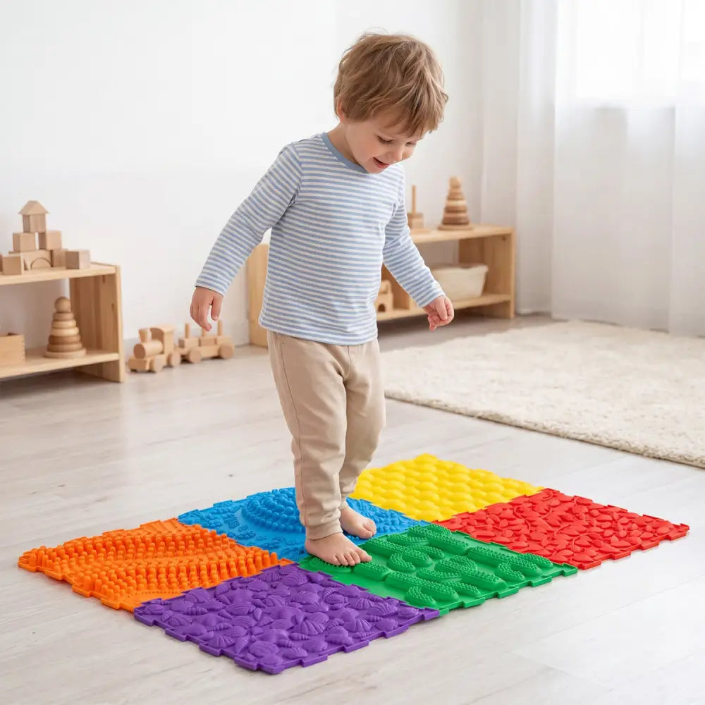 6 PCS Interlocking Sensory Mats with Rich Colors for Kids Adults-Multicolor - Multicolor - Baby Gyms & Playmats