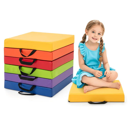 6 PCS Square Floor Cushions 16 Inch Soft Sponge Floor Pillows-Multicolor - Multicolor - Kids Chairs & Seating
