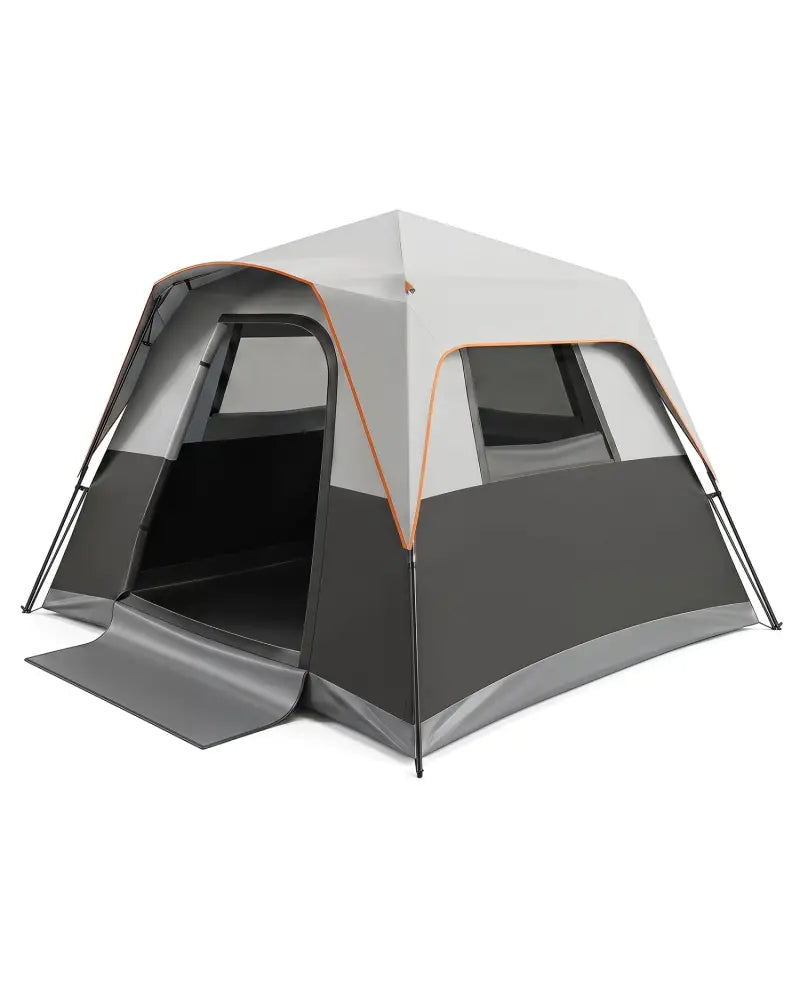 6-Person Outdoor Camping Tent Blackout Easy Setup Instant Cabin Tent with Rainfly and Carrying Bag-Grey - Gray - Tents