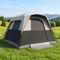6-Person Outdoor Camping Tent Blackout Easy Setup Instant Cabin Tent with Rainfly and Carrying Bag-Grey - Gray - Tents