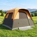 6-Person Outdoor Camping Tent Blackout Easy Setup Instant Cabin Tent with Rainfly and Carrying Bag-Orange - Orange