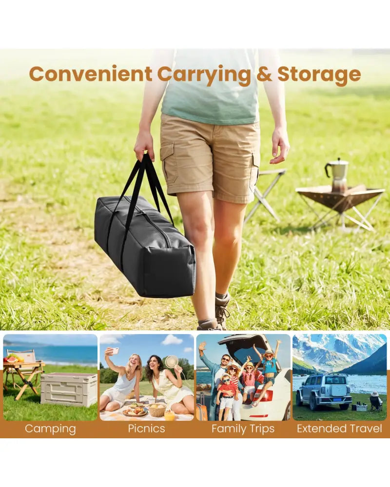 6-Person Outdoor Camping Tent Blackout Easy Setup Instant Cabin Tent with Rainfly and Carrying Bag-Grey - Gray - Tents