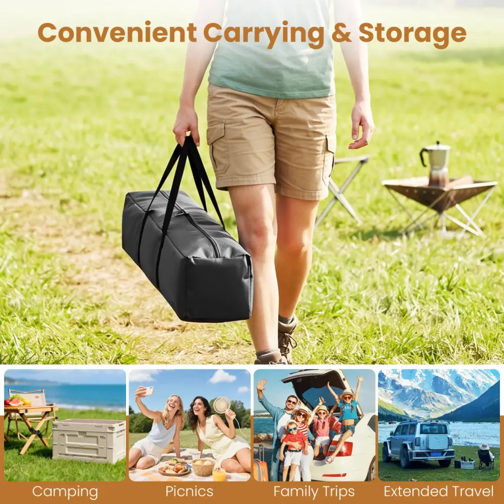 6-Person Outdoor Camping Tent Blackout Easy Setup Instant Cabin Tent with Rainfly and Carrying Bag-Grey - Gray - Tents