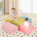 6-Piece Baby Climbing Blocks with 30D High-Density Foam and Carrying Handles-Macaron Multicolor - Macaron Multicolor