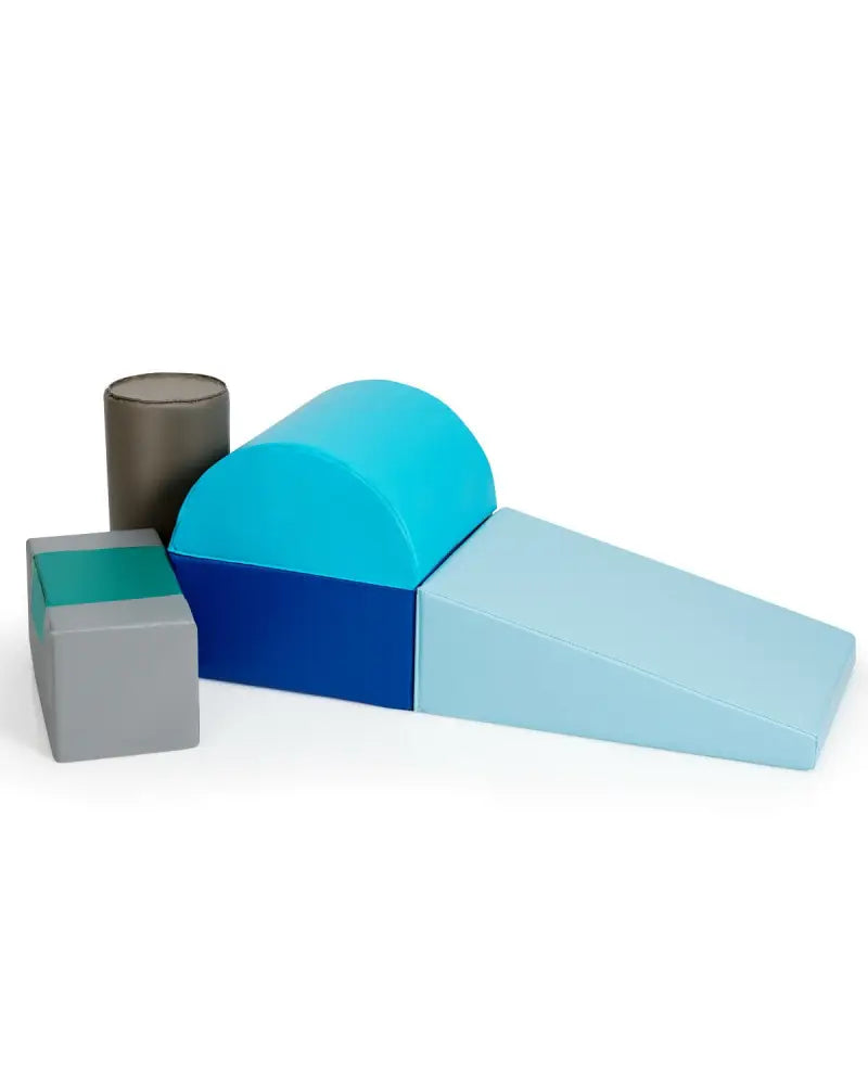 6 Piece Climb Crawl Play Set Indoor Kids Toddler-Light Blue - Light Blue - Climbers & Slides