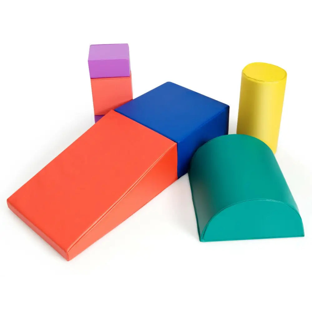 6 Piece Climb Crawl Play Set Indoor Kids Toddler-Red - Red - Climbers & Slides