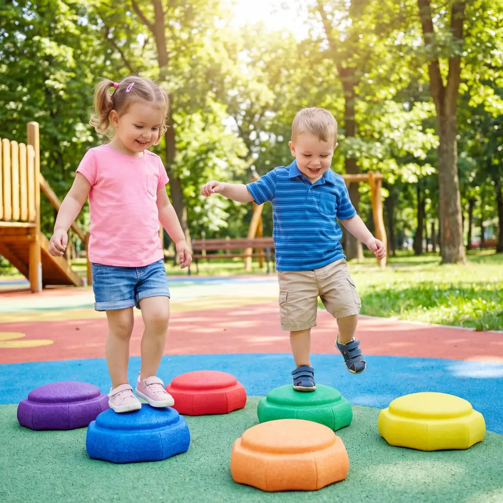 6-Piece Stepping Stones for Kids for Sensory Play and Coordination - Toy Sports