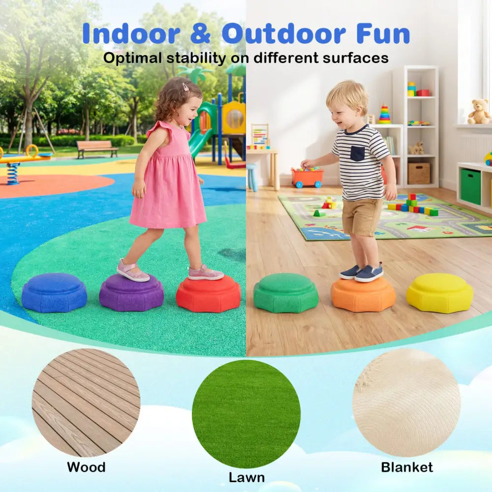 6-Piece Stepping Stones for Kids for Sensory Play and Coordination - Toy Sports