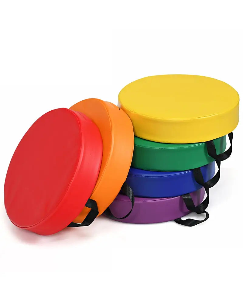6 Pieces 15 Inch Round Toddler Floor Cushions for Kids-Multicolor - Multicolor - Kids Chairs & Seating