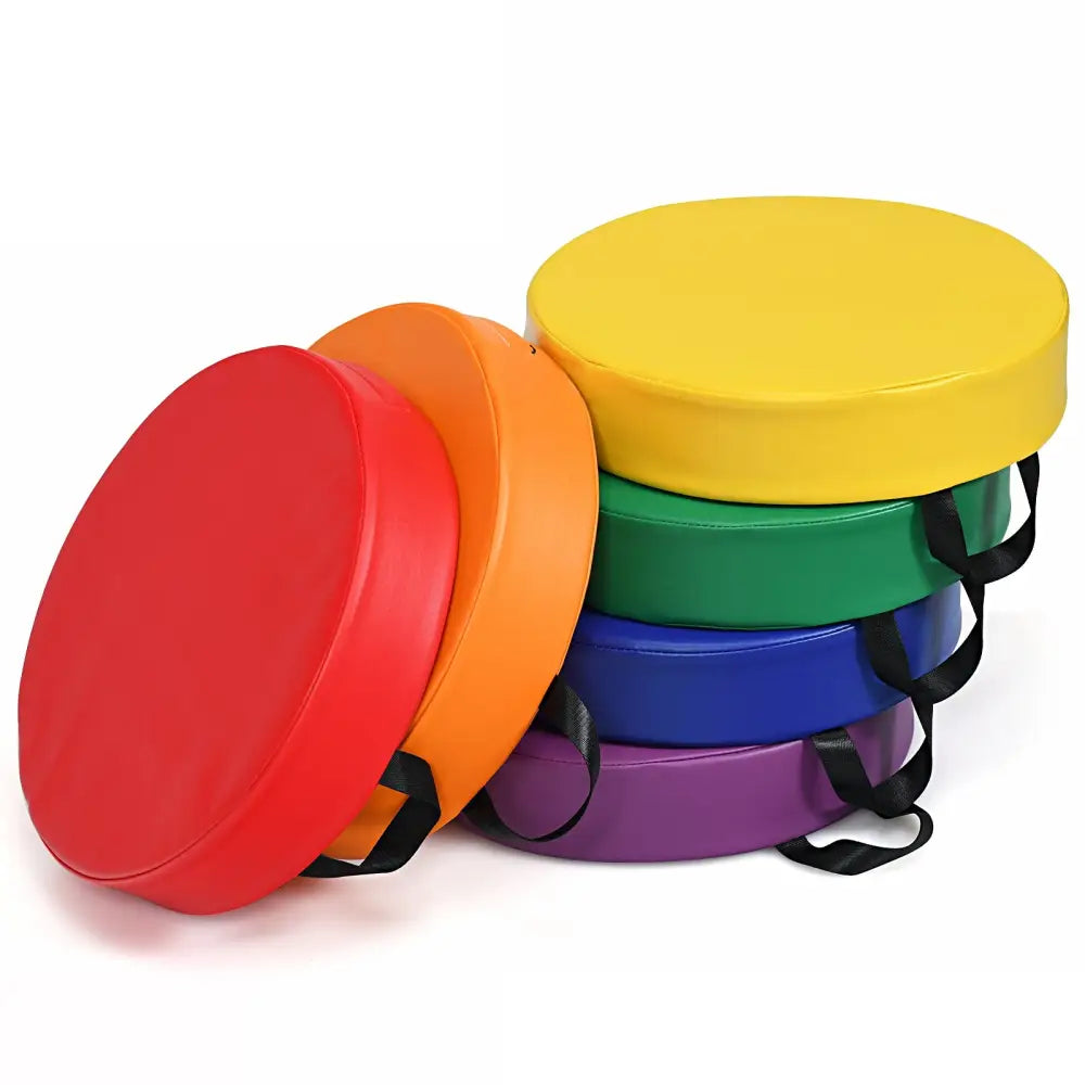 6 Pieces 15 Inch Round Toddler Floor Cushions for Kids-Multicolor - Multicolor - Kids Chairs & Seating