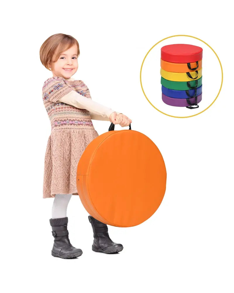 6 Pieces 15 Inch Round Toddler Floor Cushions for Kids-Multicolor - Multicolor - Kids Chairs & Seating