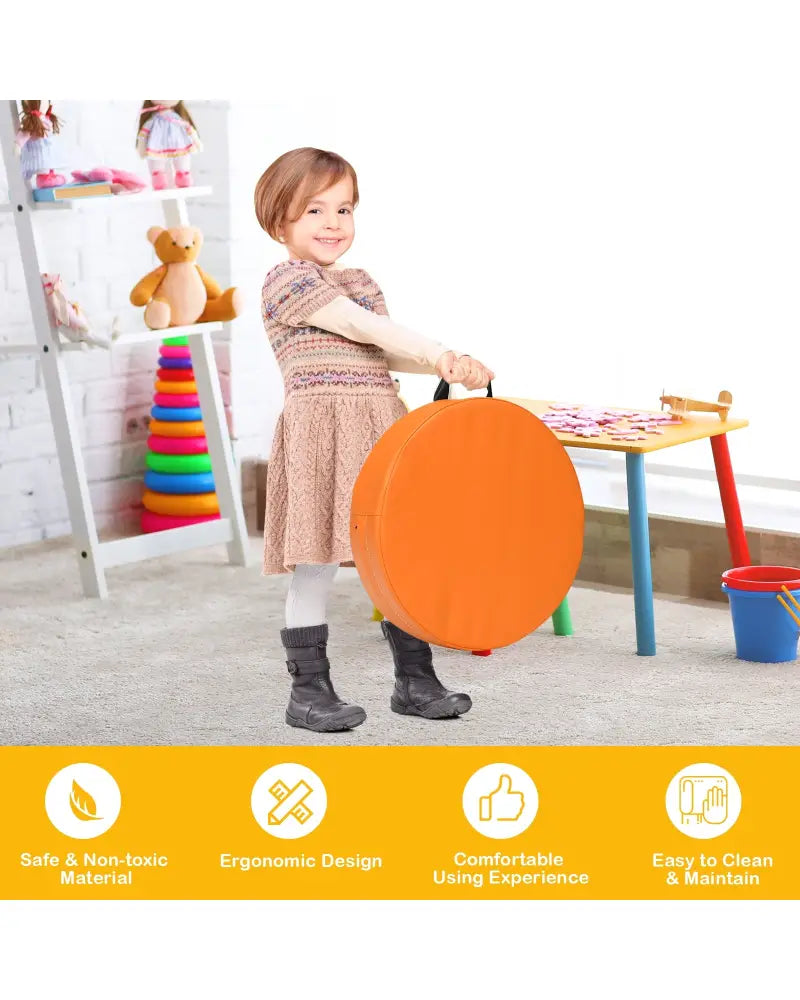 6 Pieces 15 Inch Round Toddler Floor Cushions for Kids-Multicolor - Multicolor - Kids Chairs & Seating