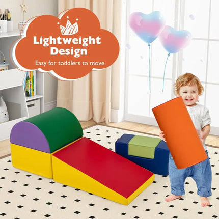 6 Pieces Foam Climbing Blocks Indoor Climb and Crawl Activity Playset with Rectangles - Purple - Oasis Home Essentials